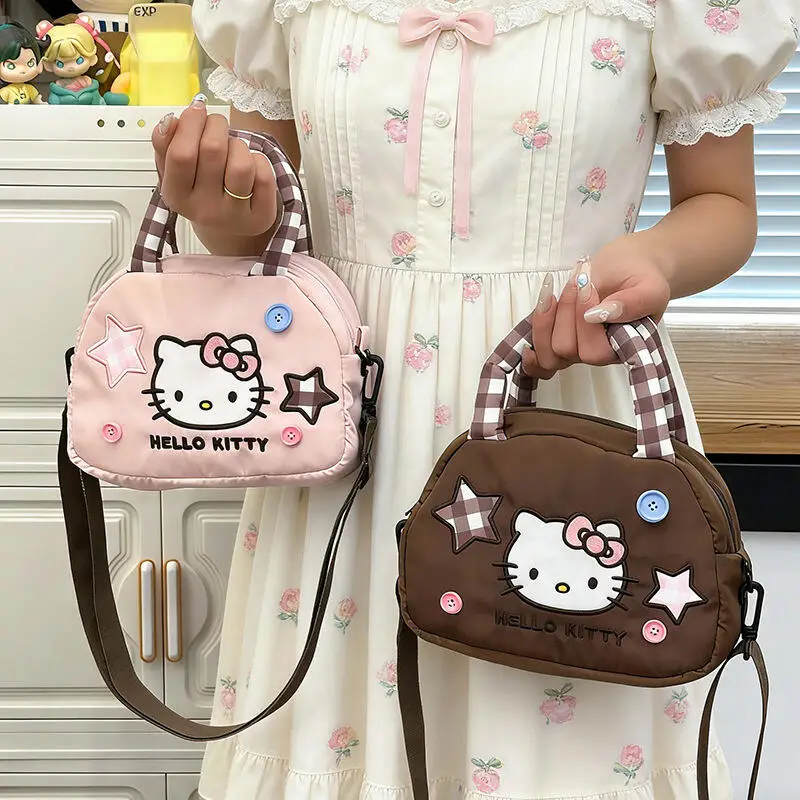 Cute Kitty Crossbody Bag Checkered Commuter Handbag, Creative Cartoon Shoulder Bag, Gift for Girlfriend