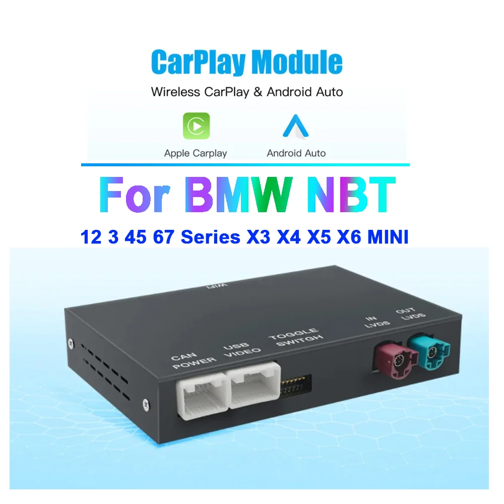 Wireless CarPlay Android Auto retrofit kit decoder box for BMW NBT System F30 F10 F20 F21 F22 F07 F18 F15 F16 F25