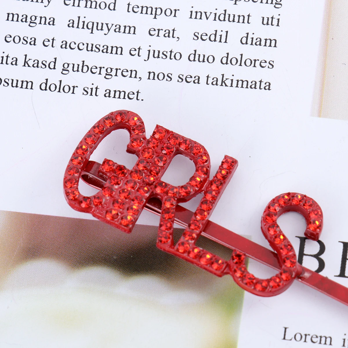 

3pcs English Words Alloy Hair Clips Red Plated Letter Barrettes For Women Girls Fashion Bobby Pins Daily Wear Gift