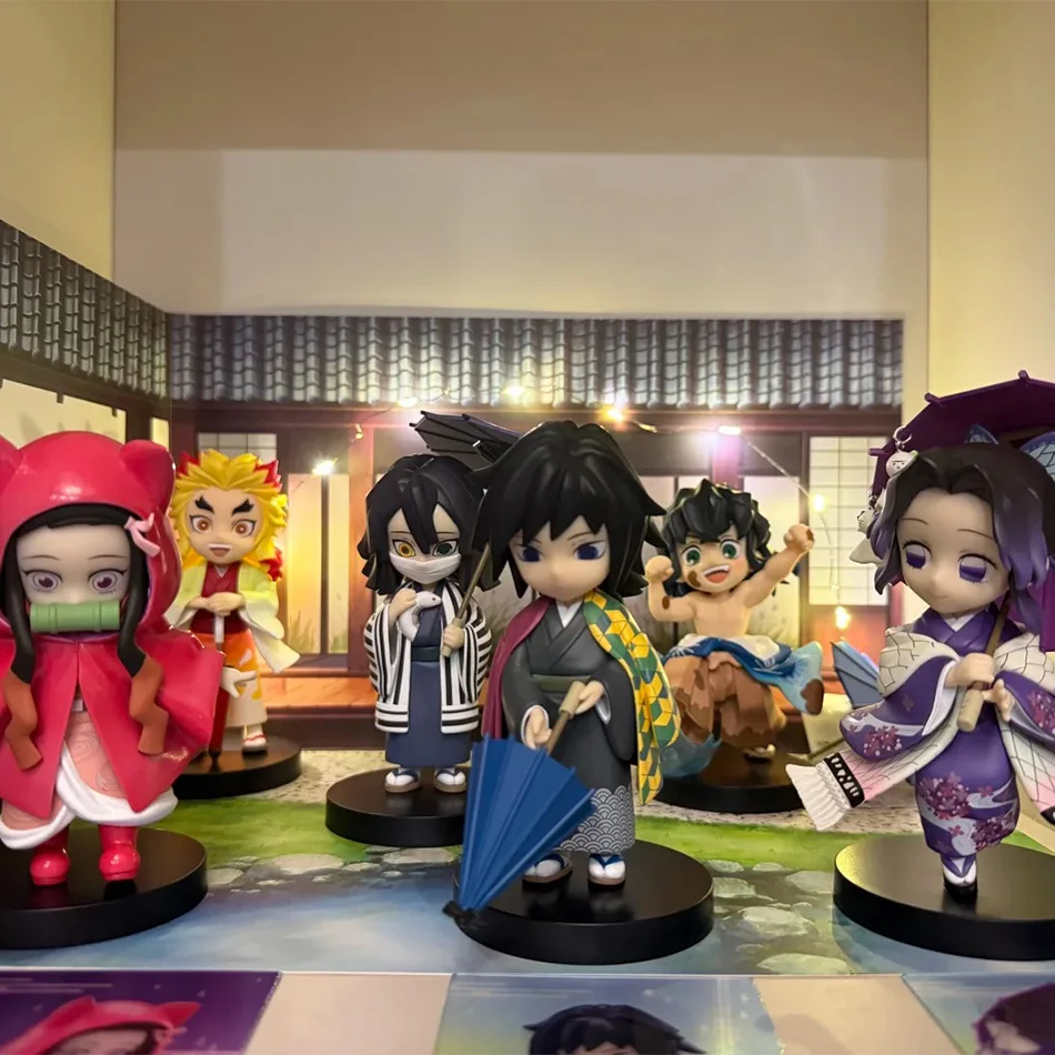 Oryginalna figurka Demon Slayer w formie niespodzianki z serii Plum Rain: Kochou Shinobu, Tomioka Giyuu, Kanroji Mitsuri - figurka w tajemniczej pudełko, zabawka, prezent.