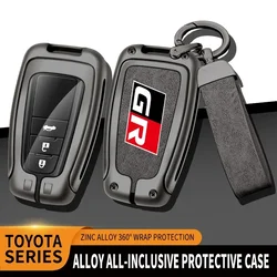 Auto TPU Zinc Alloy Key Case Bag For Toyota GR 86 Supra Yaris RAV4 Prius Corolla C-HR Camry Auris Car Key Chain Metal Key Shell