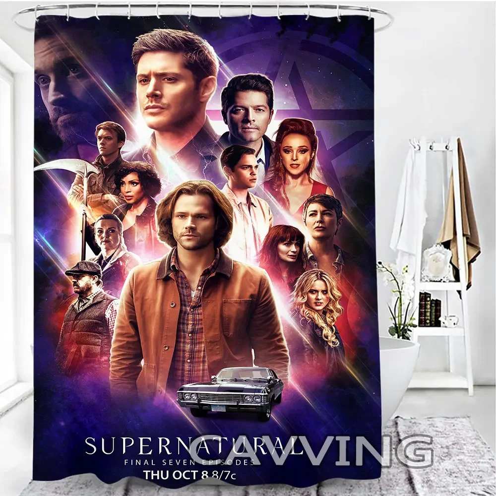 Supernatural  3D Shower Curtains Waterproof Bathroom Curtain Anti-slip Bath Mat Set Toilet Rugs Carpet  Home Decor   H02