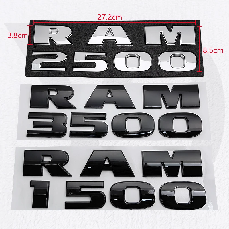 ABS Car Fender Emblem Stickers for Dodge RAM1500 RAM2500 RAM3500 RAM 1500 2500 3500 Logo Rear Trunk Badge Decals Accessories
