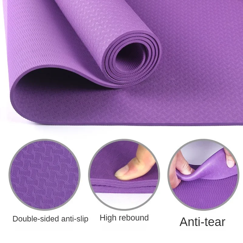 TPE yoga mat wholesale fitness home shock absorption male sound insulation floor mat widening thickening non-slip silent yogamat