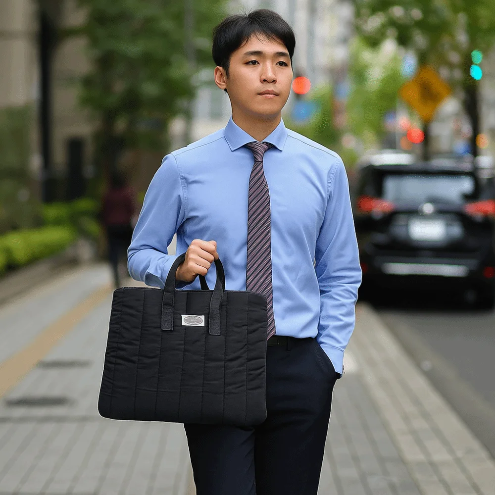 Notebook Bag Shockproof Laptop Handbag Large Capacity Breathable Computer Bag Solid Color 13/14inch Tablet Bag School