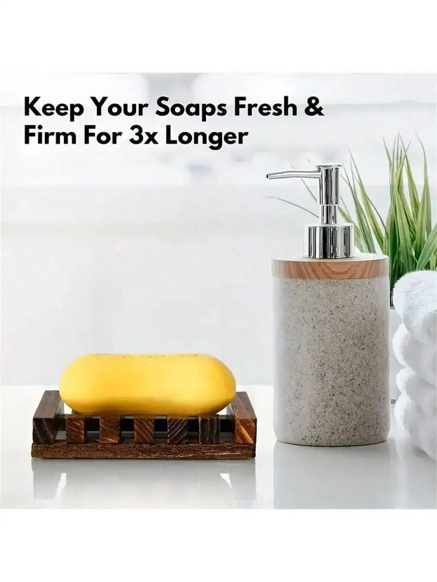 1PC Soap Box Elevate Your Bathroom With A Zoylofg Wooden Soap Dish - Self Draining & Stylish Soap Holder For Shower & Bathroom H