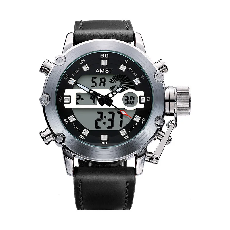 AMST Men's Multifunctional Casual Fashion Sports Waterproof Student Electronic Watch Belt Watch