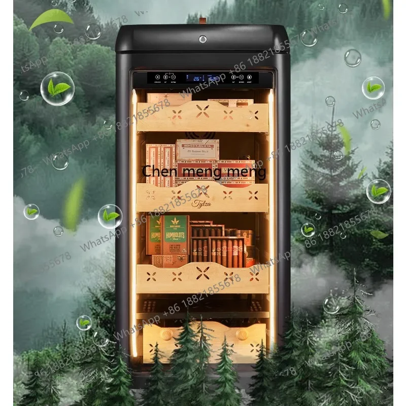  High-end cigar cabinet Smart eggplant sleep constant temperature and humidity, ammonia-removing cedar wood fingerprin