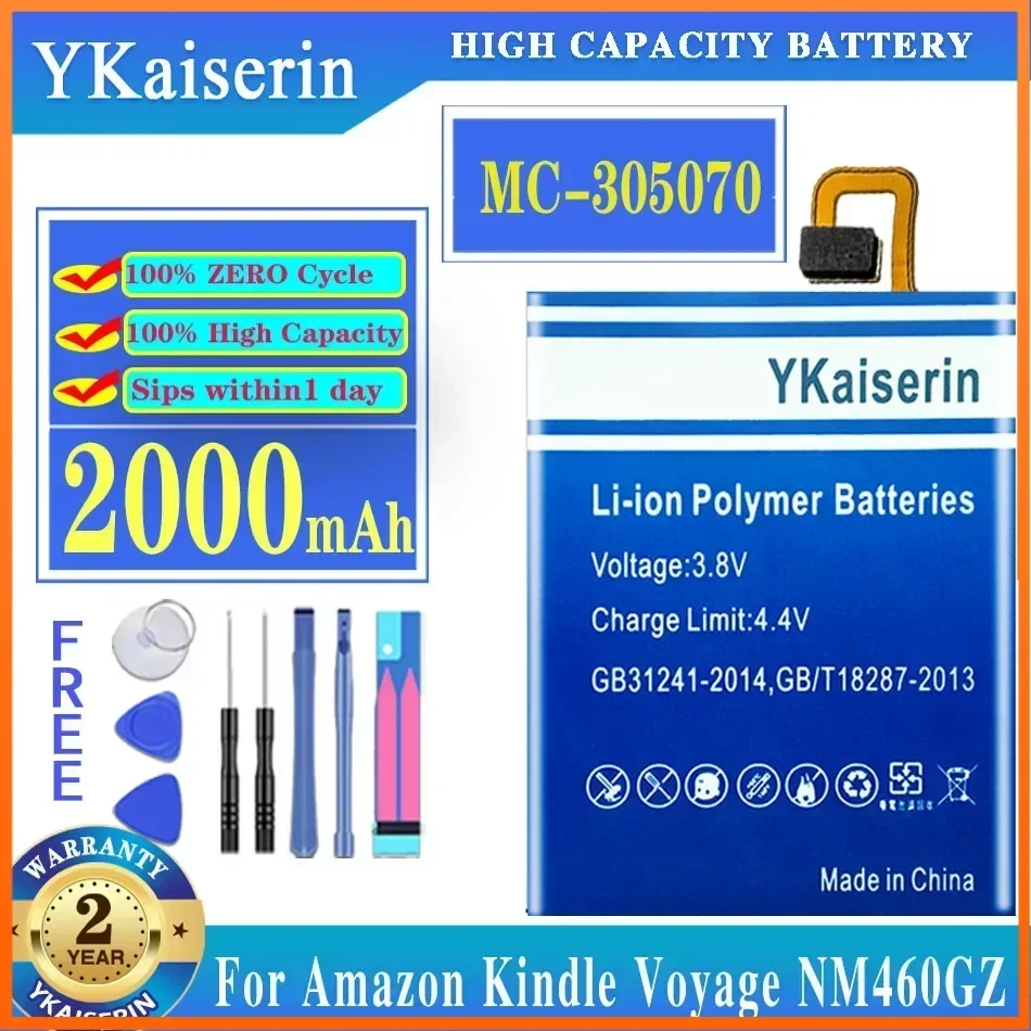 2000mAh MC-305070 Good Quality Battery for AMAZON Kindle Voyage NM460GZ 58-000056 MC-305070 S13-R2 S13-R2-A Batteries Warranty