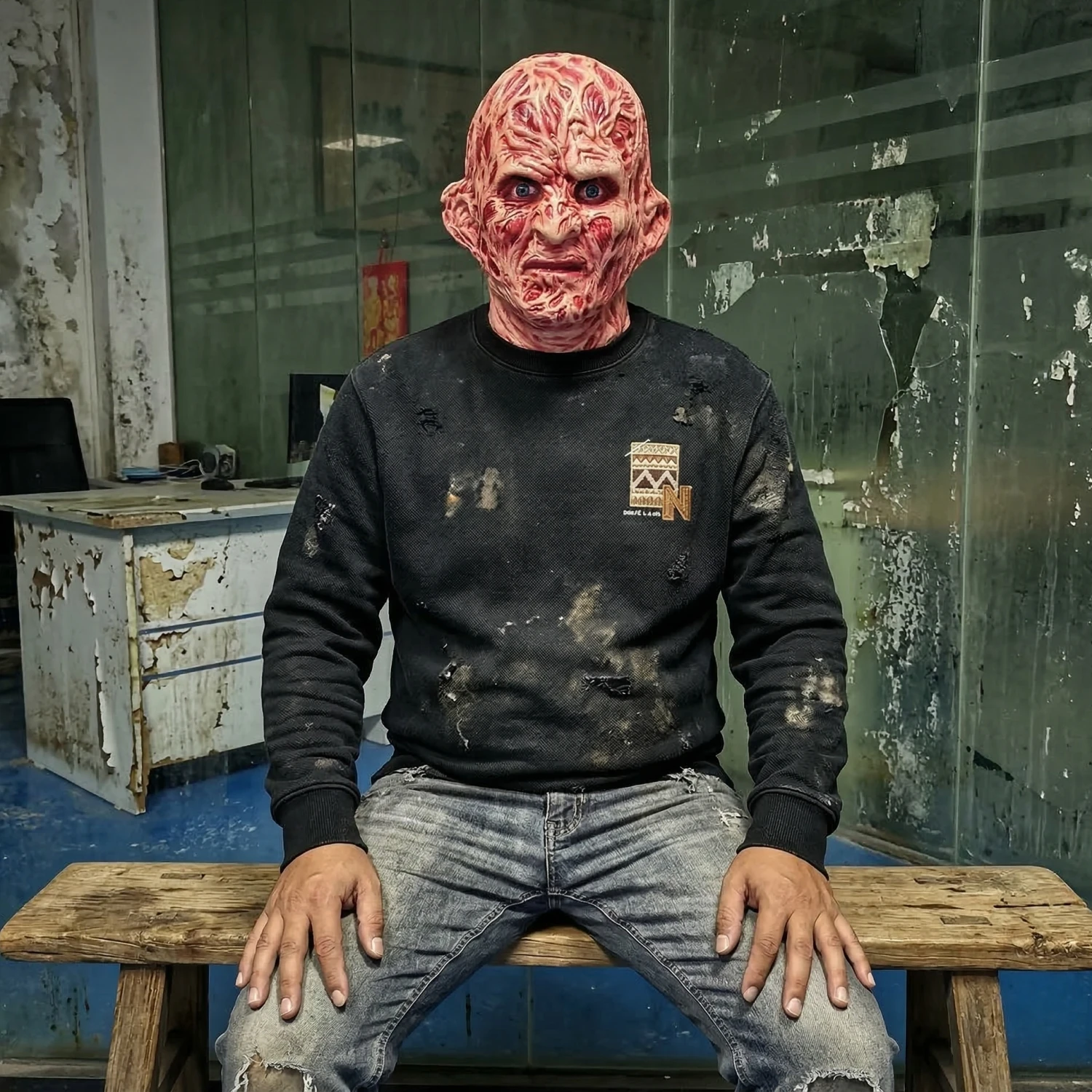 

New Realistic Scarred Mutant Latex Mask Horror Halloween Costume Full Head Creepy Monster Cosplay Prop Adult Party Scary Maskw