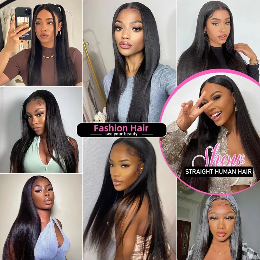 360 Full Lace 52 inch Front Wig Human Hair 200 Density Bone Straight Glueless 13x6 HD Lace Front Wigs Human Hair 5x5 Closure Wig