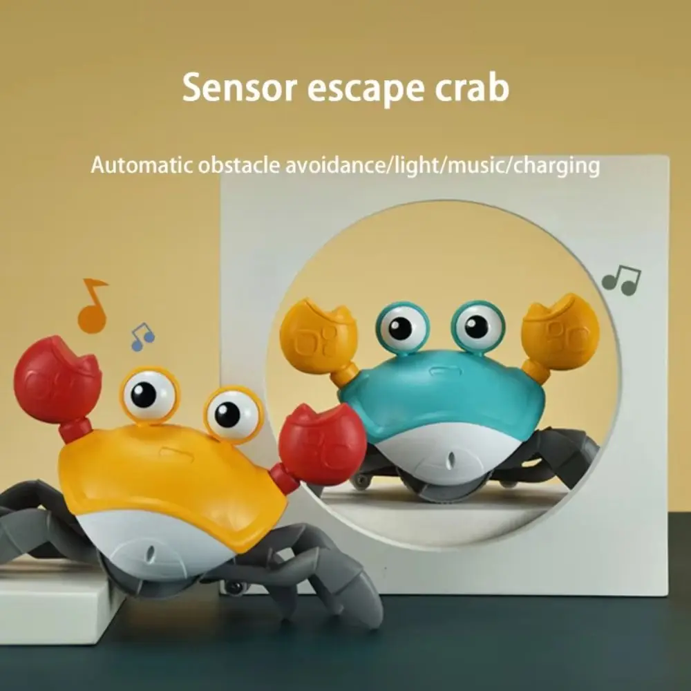 الضوء والموسيقى الرقص السلطعون شقة الأرض الهروب USB قابلة للشحن الكهربائية الرقص السلطعون محاكاة الكرتون كراب التفاعلية