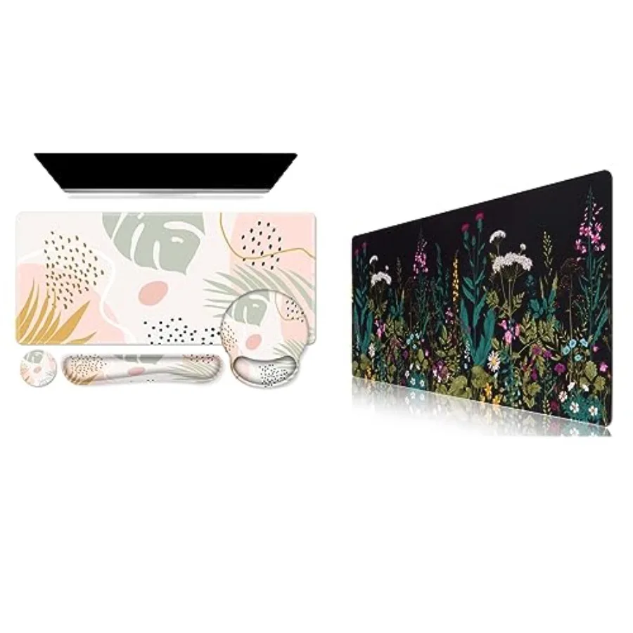 Extended Gaming Mouse Pad, Desk Mat, XXL Large Stable Rubber Base Mousepad with Stitched Edges, Keyboard Mouse Mat Desk Pad for