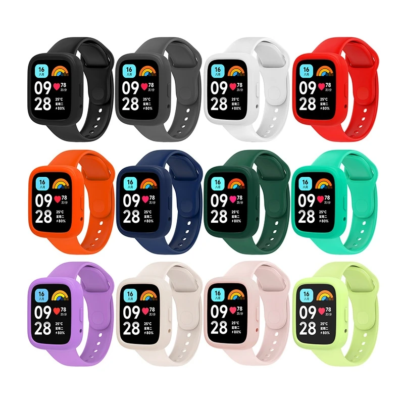 Silicone Strap+Case For Redmi watch 3 Active/3Lite Official Same Replacement Wristband Bracelet Redmi Watch3Active Correa Straps