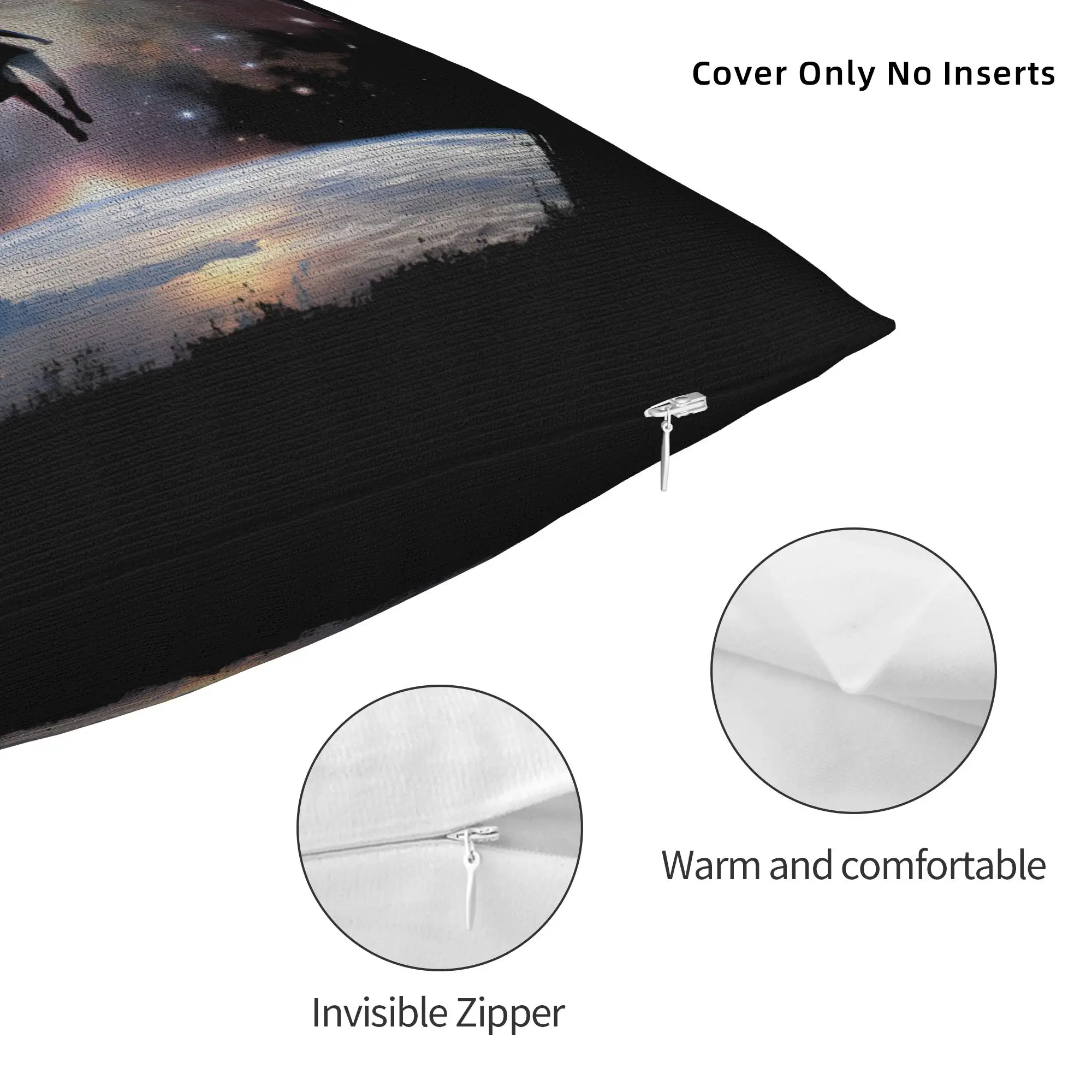 Super-girls  Square Pillow Cases Cushion Cover Customized Zipper Decor Pillowcase for Sofa 18"x18" - view 4
