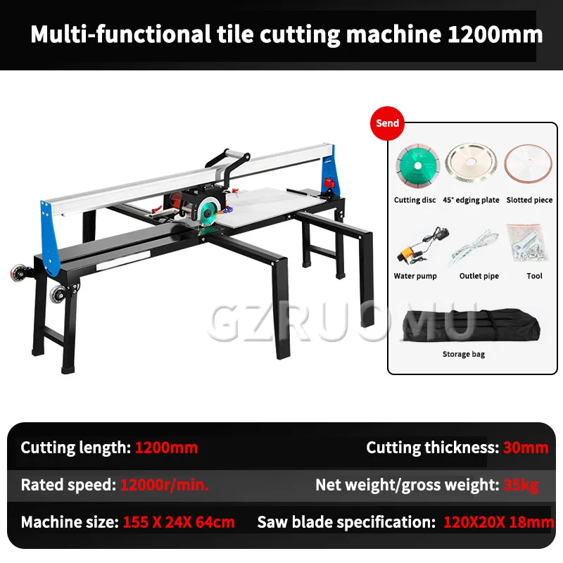 Laser Infrared Tile Cutting Machine 1200MM Tiles Push Knife High Precision Manual Floor Wall Tile Cutter 0-30MM