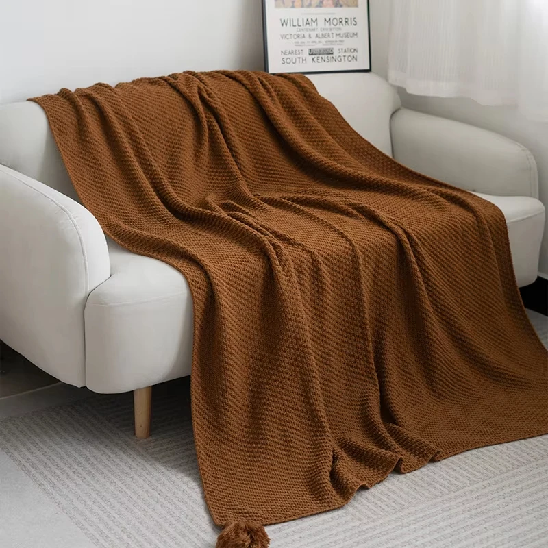 

Nordic Office Nap Throw Blanket Bedspread Living Room Decoration Sofa Blanket Cover Knitted Shawl Warm Household Bed End Cover