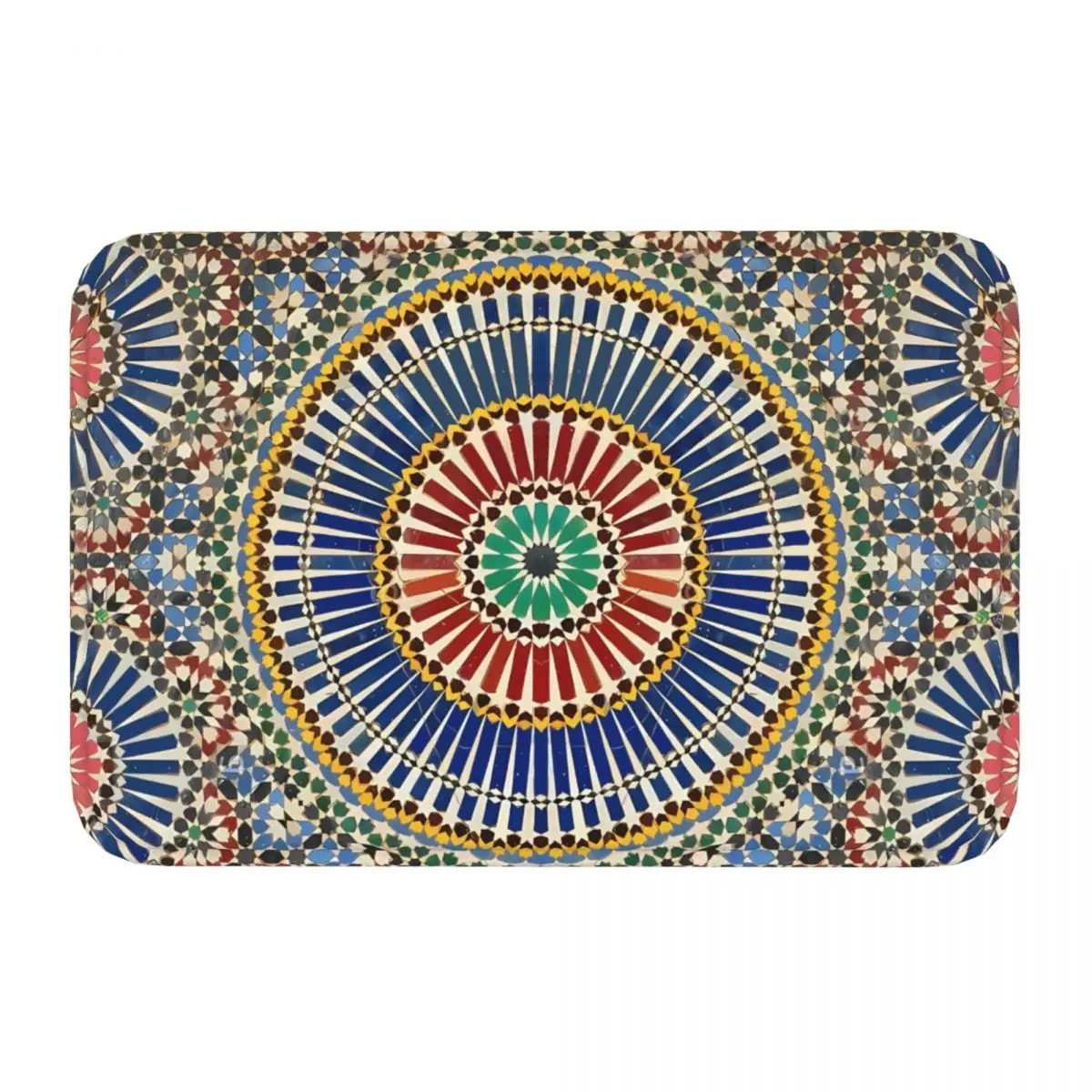 MORROCAN ART Non-slip Doormat Mosaic Cool Bath Bedroom Mat Outdoor Carpet Indoor Pattern Decor