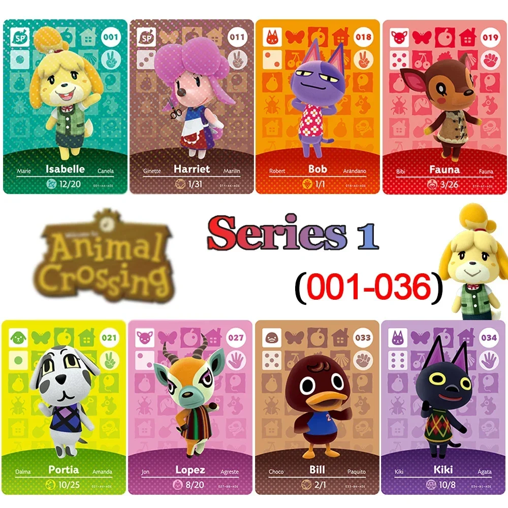 001 do 036 36Pcs Animals Crossing Amxxbo New Cards Game Wysokiej jakości karty NFC Karty zwierząt Tagi dla NS Switch Wii U Set