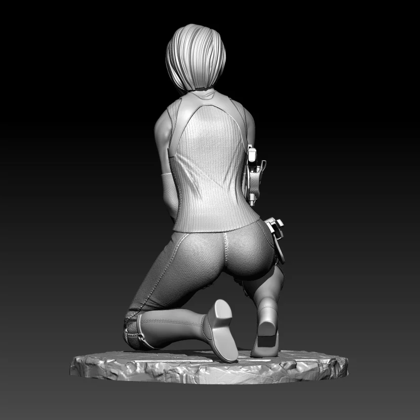 1/24   1/18  Resin Model Kits Female Soldier Sculpture Unpainted Figurine No Color RW-1049 view 2