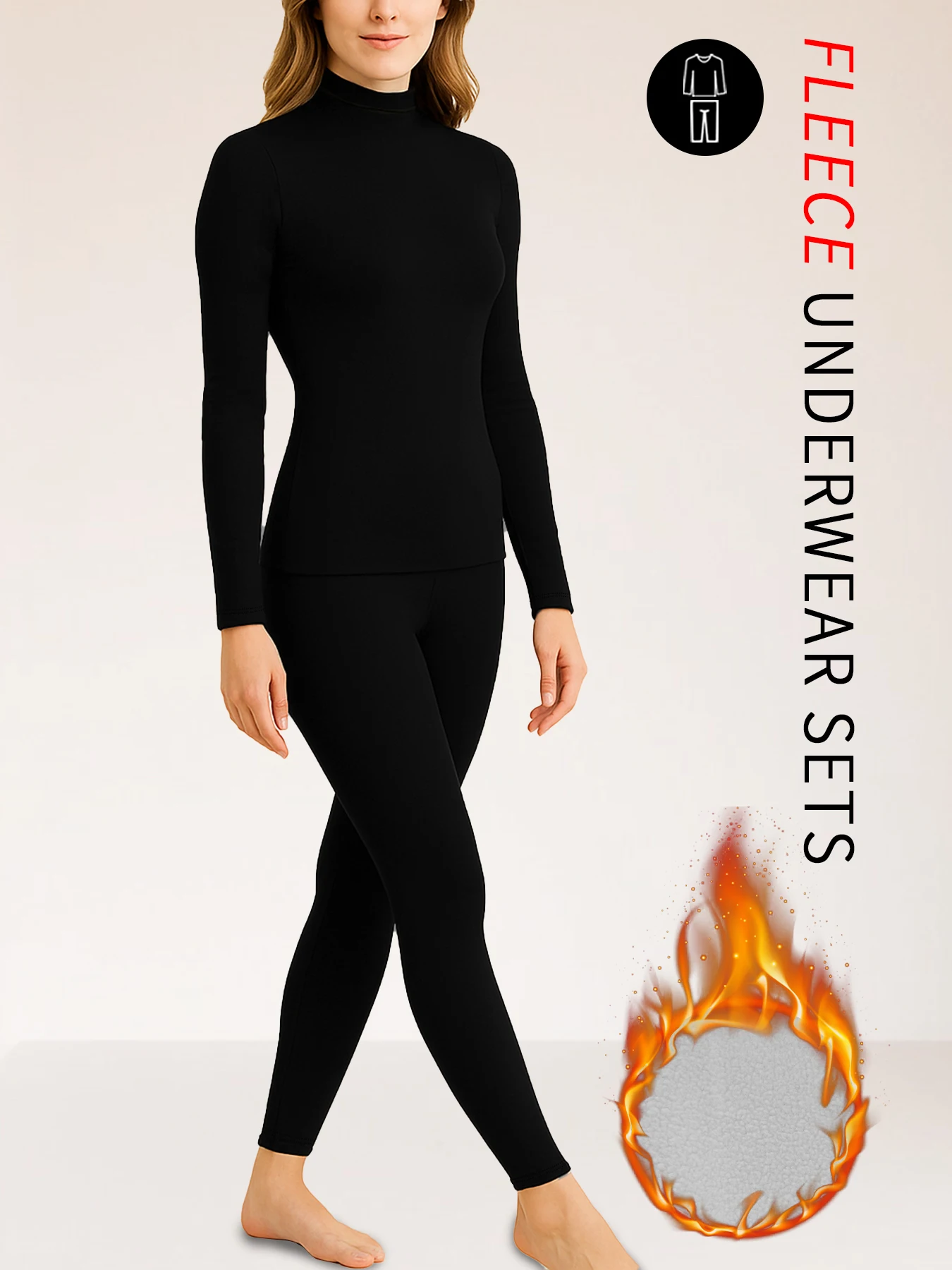 

Очень мягкие теплые комплекты нижнего белья с высоким воротом и толстыми тренировочными комплектами на флисовой подкладке, одежда для дома, зимние пижамные комплекты для холодной погоды