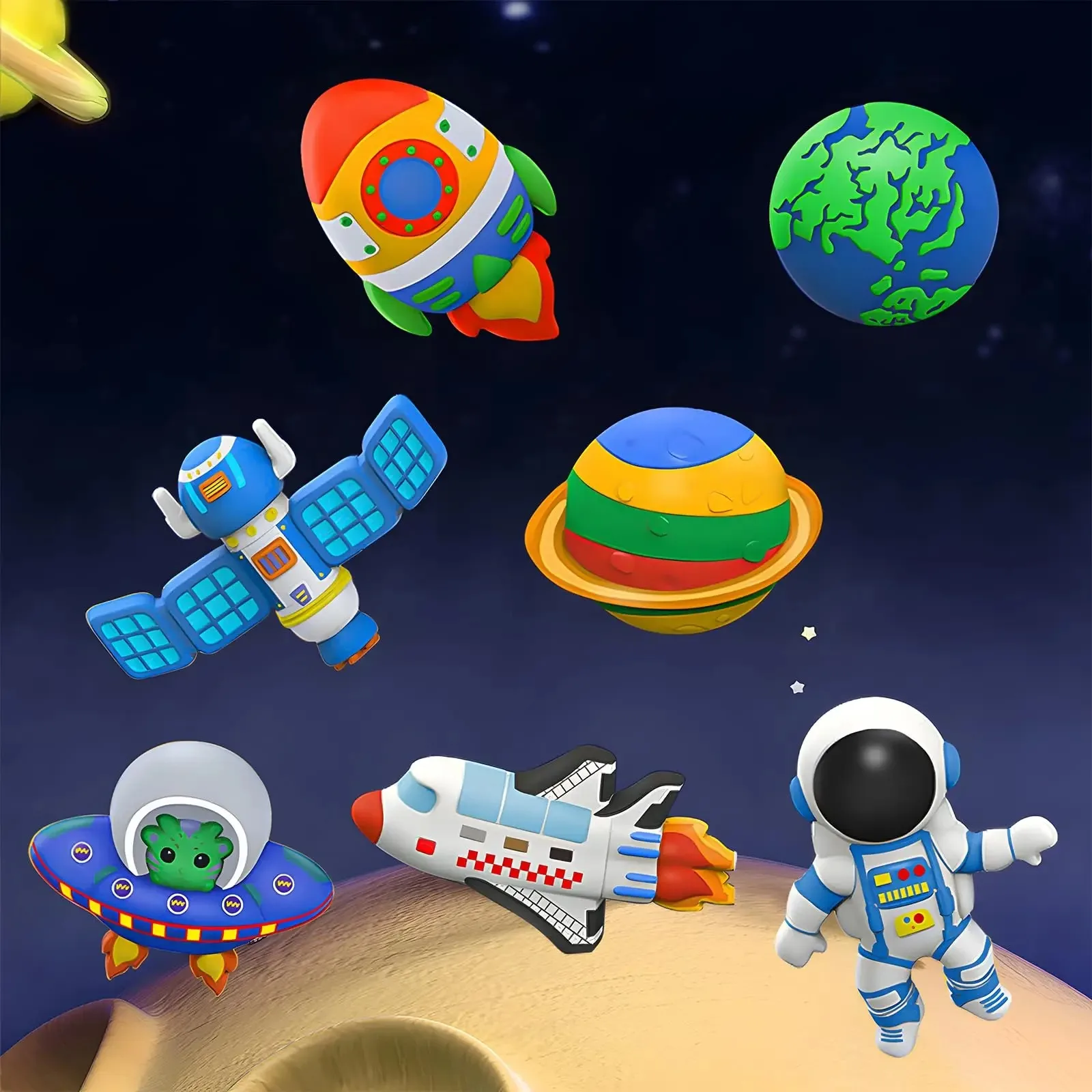 Space DIY Gypsum Kit for Kids Creative Hand Painted Dolls Toddler Coloring Toys Educational Art Craft Brain Development view 2