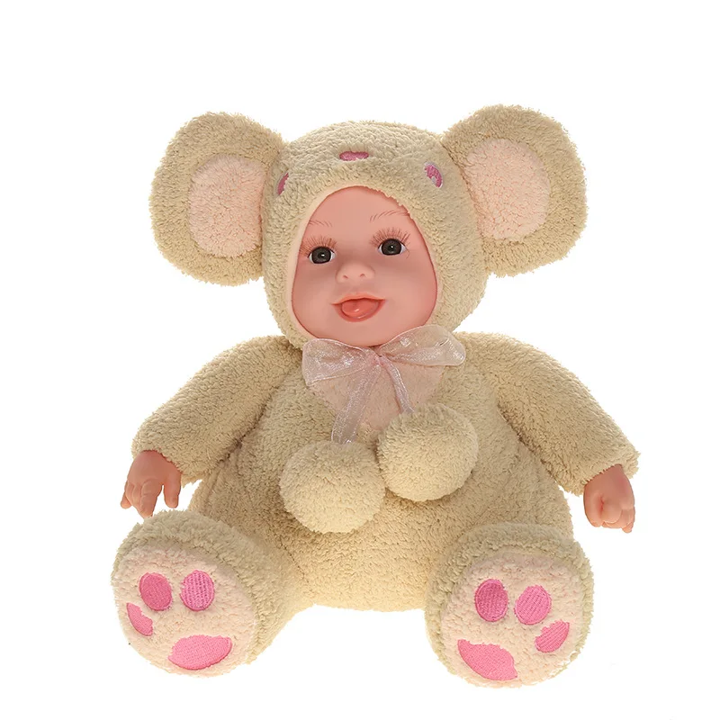 

35CM Reborn Baby Doll Singing Bear Doll Full Silicone Vinyl Baby Dolls Lifelike Newborn Baby Doll Toy Girl Gift