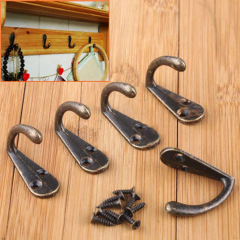 Bag Hanger Hook Towel Antique Clothes Door Wall Holder With Screws Zinc Alloy Wall Retro Sale Portable Practical
