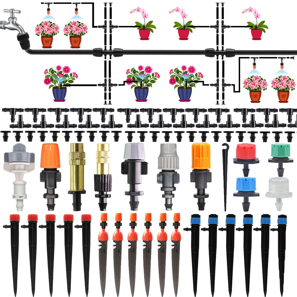 

Adjustable Irrigation Dripper Sprinkler Garden Micro Spray Rotating Nozzle 4/7mm Hose Lawn Vegetables Watering Cooling System