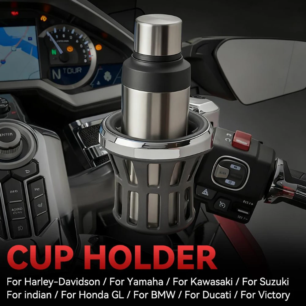 New Motorcycle Drink Cup Holder Water Bottle Cup Basket Cup Stand Accessories For Honda Gold Wing Tour DCT Airbag GL1800 F6B