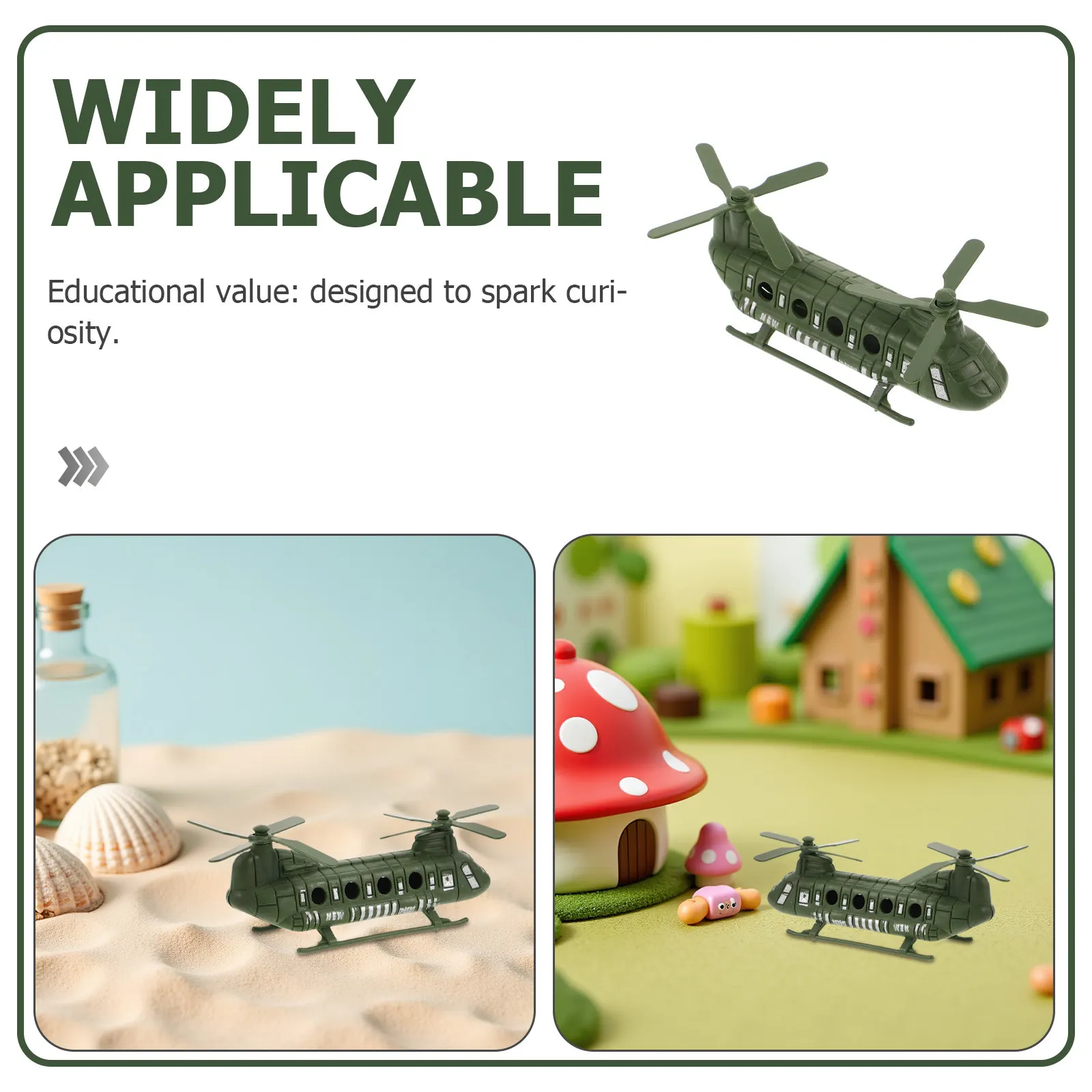 20 stuks helikopter militaire vliegtuigen voor kinderen realistisch plastic vliegtuig met dubbele motor - zandtafel display decor voor slaapkamer