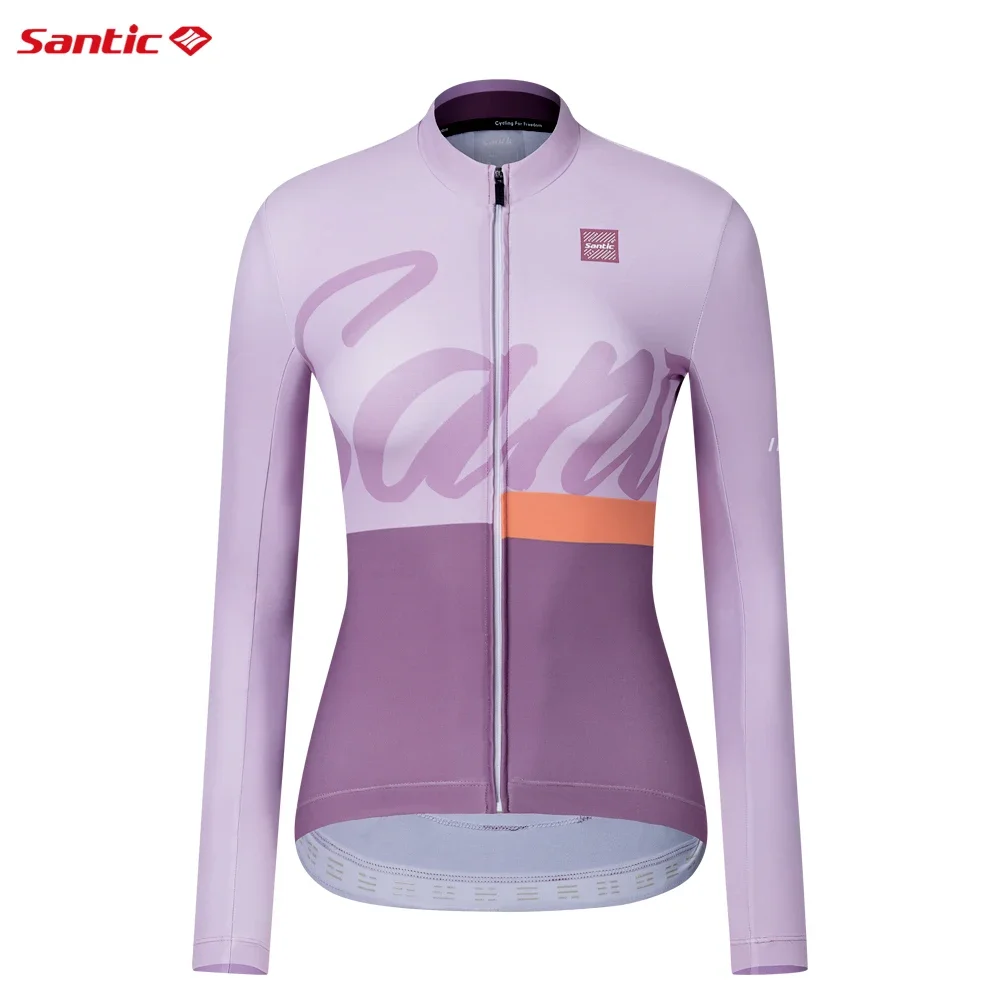 Santic Dames Fietsjersey Herfst Winter Lange Mouw Thermische Fietskleding Outdoor MTB Wegfiets Fleece Jersey Tops