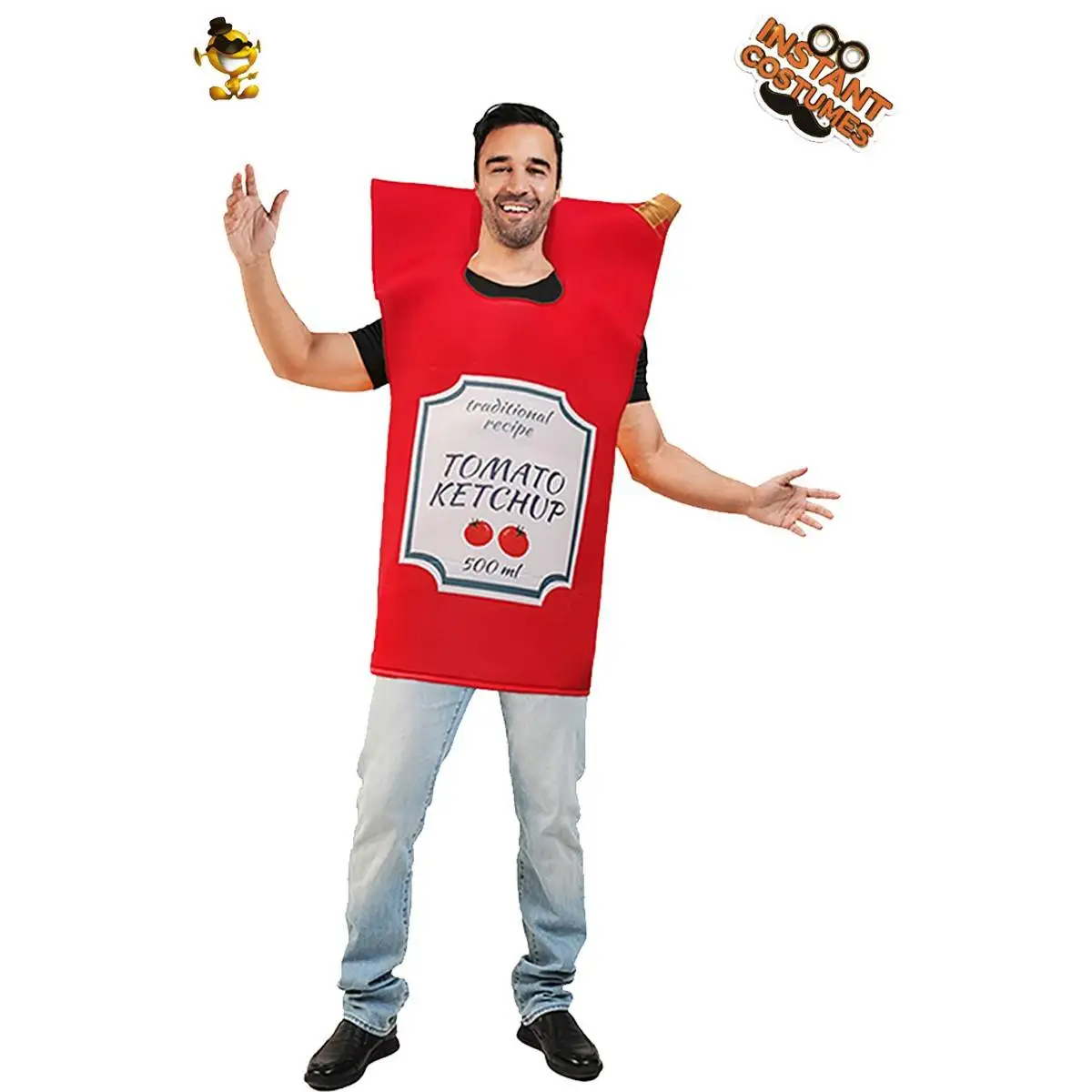 Zabawny kostium z motywem musztardy na Halloween, strój do odgrywania ról, ubranie na występy festiwalowe, strój do cosplayu dla kobiet...