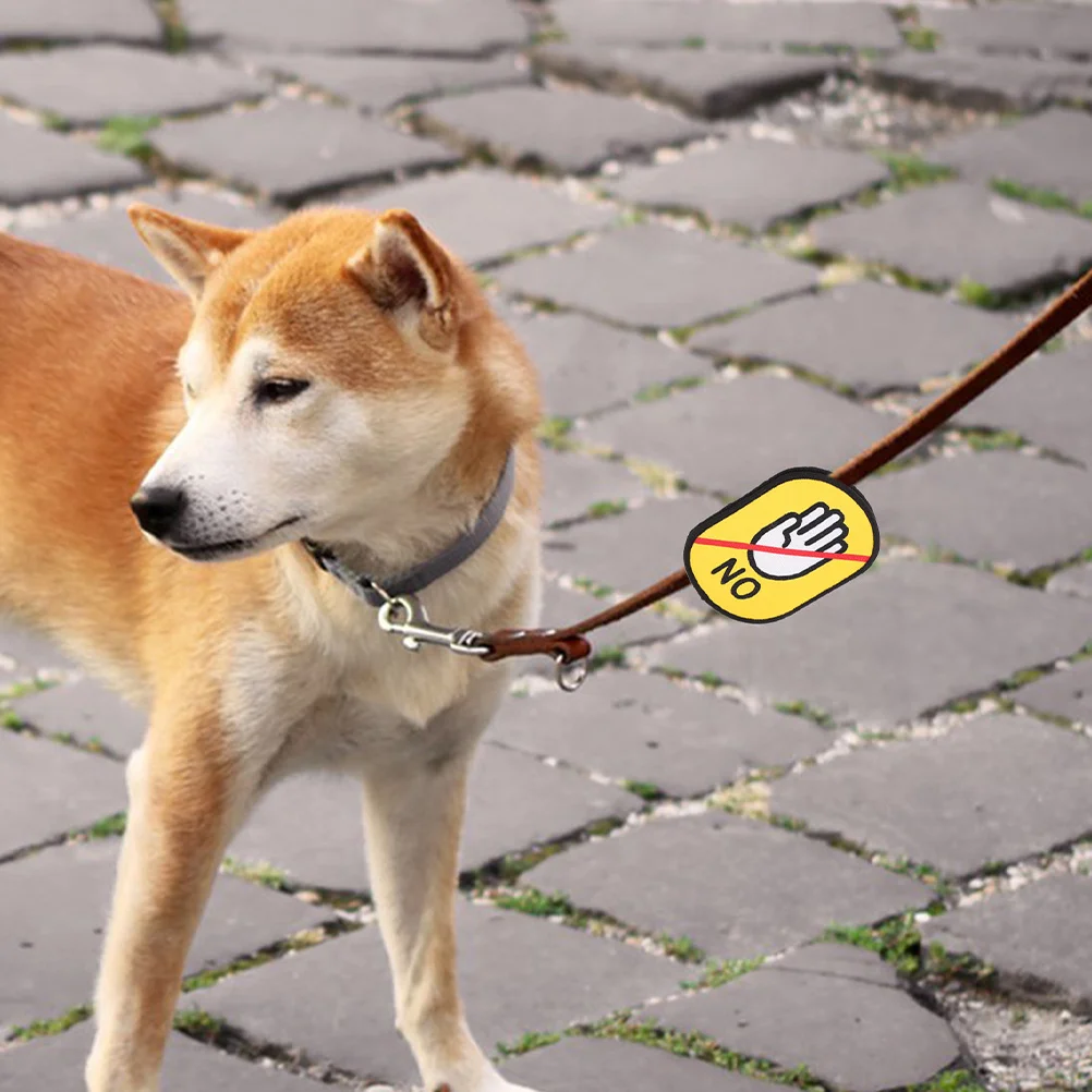 

3pcs Don'T Touch Pet Leash Warning Tags Hook Loop Patch For Dogs Cats Reusable Waterproof Identification Stickers Pet Supplies