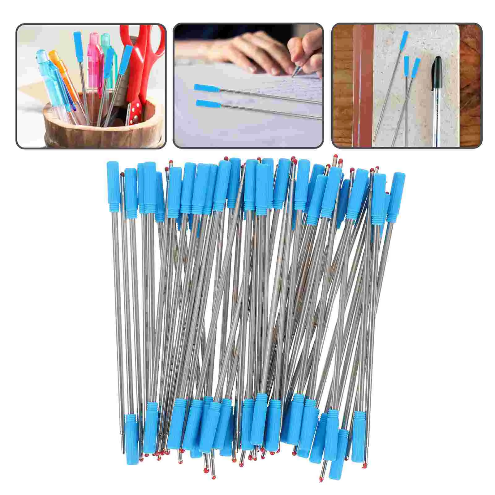 50 Pcs Gel Ink Pens Refill Ballpoint Black Goodie Bag Favors The Cross Blue Metal Child