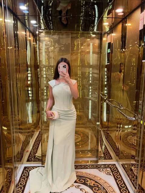 Aenyrst Mermaid Evening Dress Beaded Prom Gown