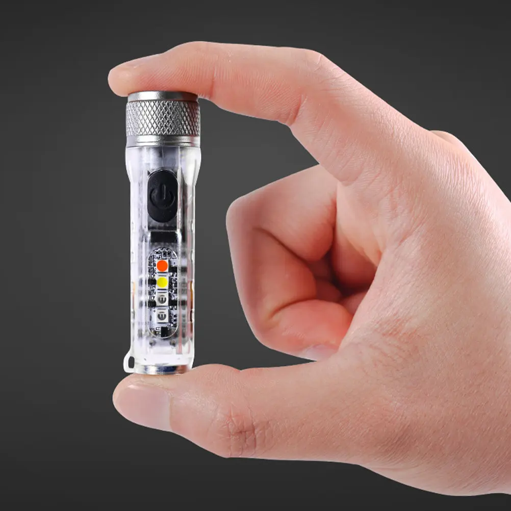 

Светодиодный фонарик-брелок, перезаряжаемый мини-фонарь с аккумулятором 300 мАч и четырьмя уровнями яркости для выживания на природе
