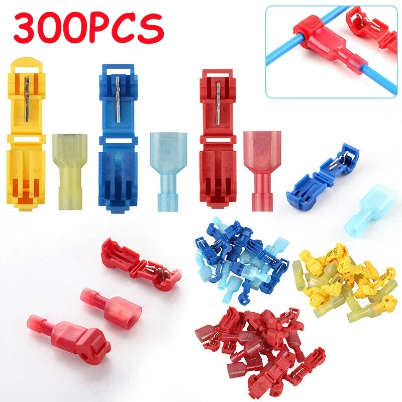 30/60/100/300Pcs Mix color T-Tap Connector Quick Electrical Cable Connectors Snap Splice Lock Waterproof Crimp Wire Terminals