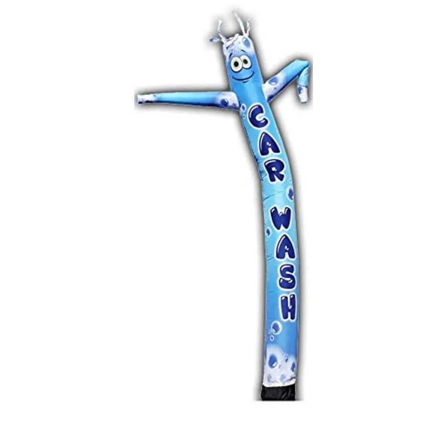 

Inflatable Tube Man 18ft for car wash use, sky blue polyester fabric, lightweight and weather-resistant, easy setup with secure