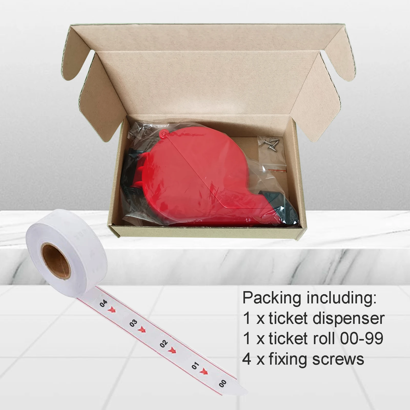 Take A Number System Ticket Dispenser with Paper Roll 2 Digits 2000pcs Stubs Queue Management System for Bubble Tea Restaurant