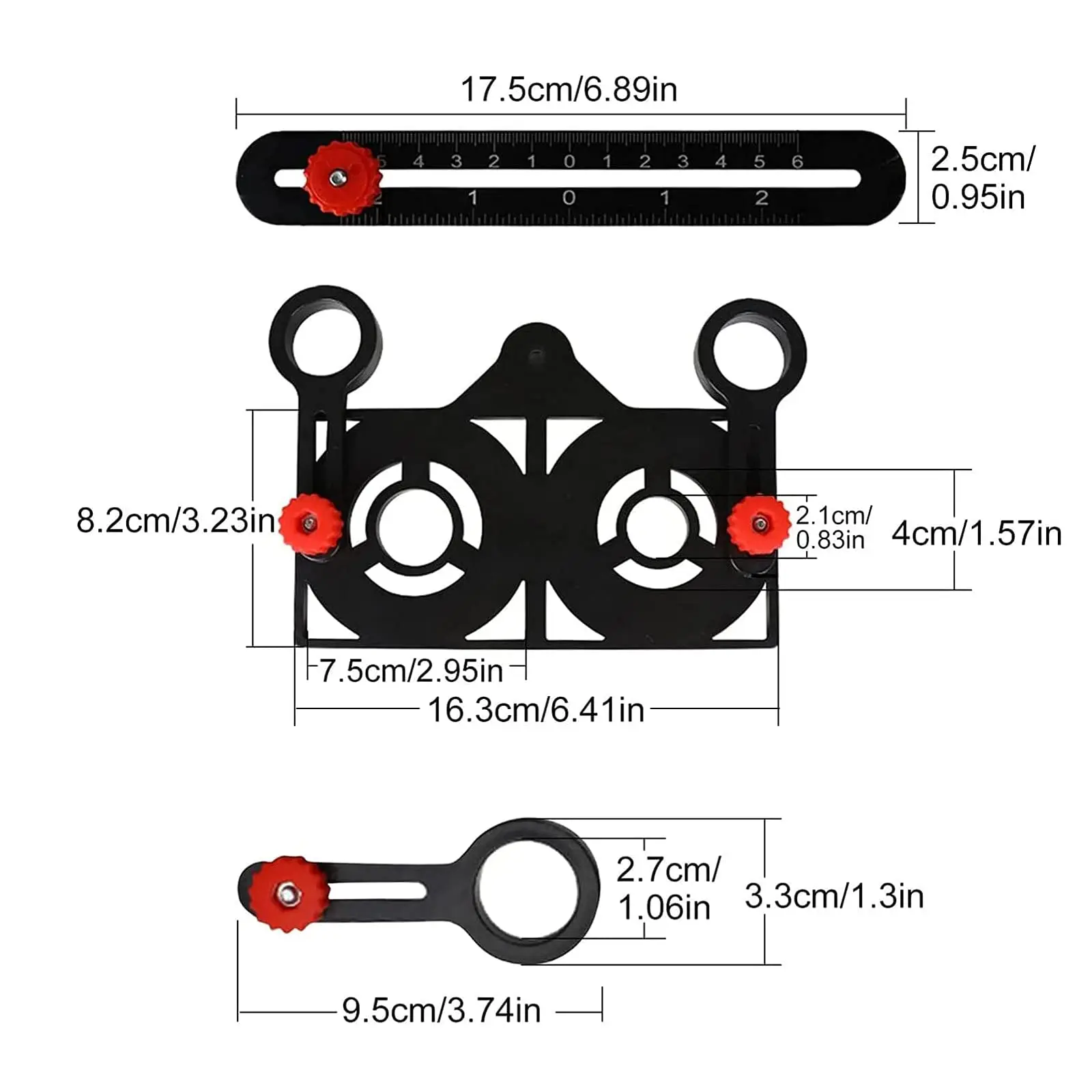 12 Fold Angle Ruler Multi Angle Aluminium Alloy Measuring Ruler Perforated Mold Template Tool Locator Drill Guide Tile Hole