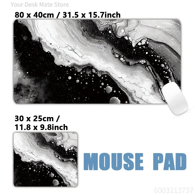 Abstract Flowing Color Pastel Gradient Marble Texture XXL Desk Mat, Large Extended Mousepad