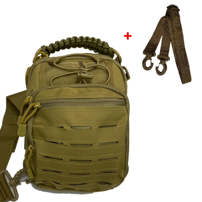 Outdoor camouflage army combat waist bag, portable bicycle shoulder crossbody bag, sports laser punching handbag