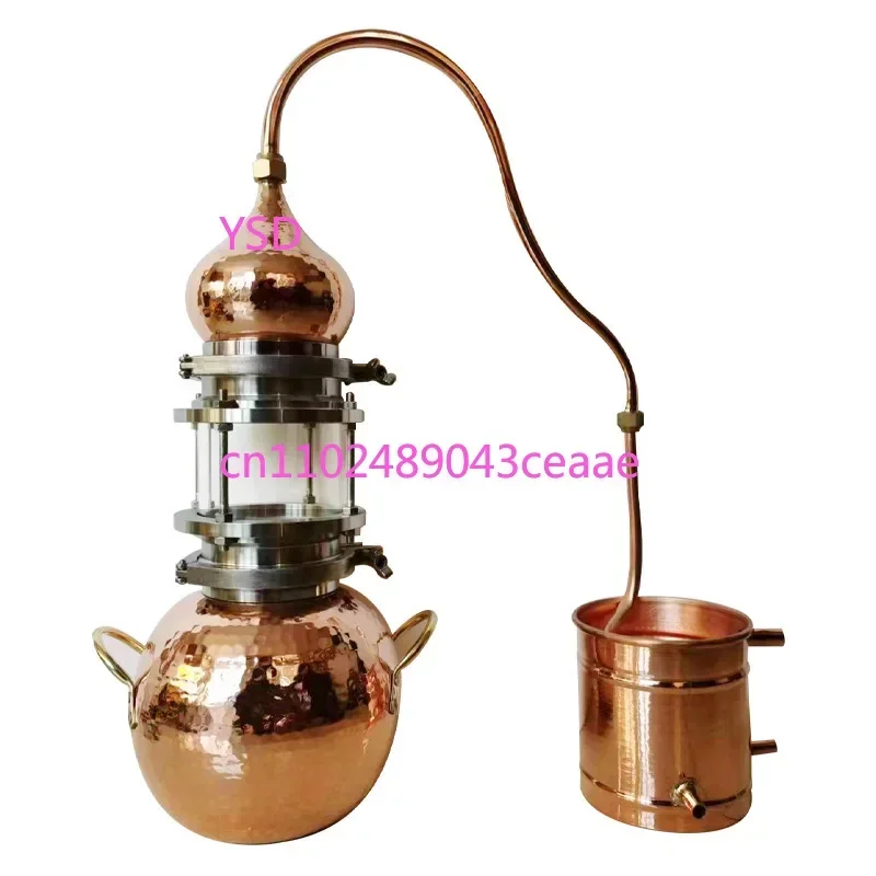Pure Copper Small Household Distillation Equipment Ancient Style Hydrosol Machine Suitable for Wine Distilling