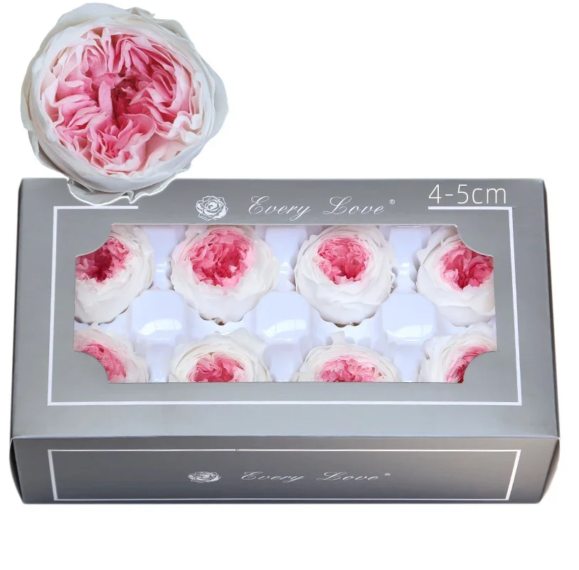 

A Grade Eternal Roses for Home Decoration, Austin Roses, DIY Valentine Day, Mother's Day Gift, Wedding Flowers, 4-5cm, 8 PCs/Box