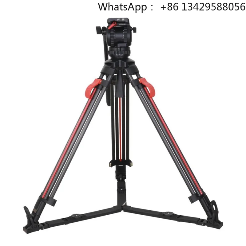2026 Jiepai V6 Professional Broadcast Heavy Duty One Click Locking Carbon Fiber Camcorder Tripod for Film Shooting