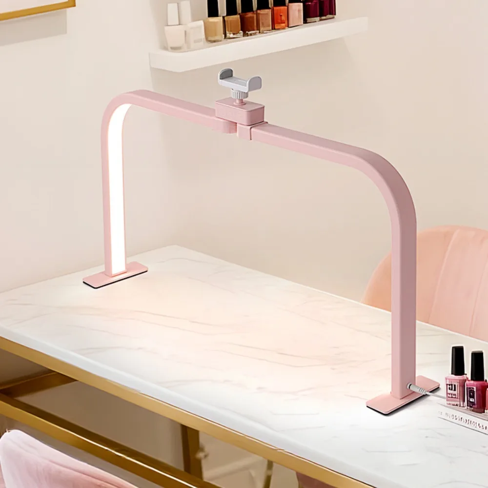 Half Moon U-shaped Nail Light for Desk Foldable Square Nail Tech Lamp 3000-6000K Dimmable Table Light bracket LED Nail Desk Lamp