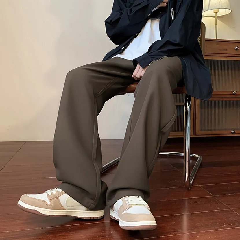 

Мужские свободные брюки прямого кроя, удлиненные, повседневные, осенние, модные, широкие брюки-палаццо