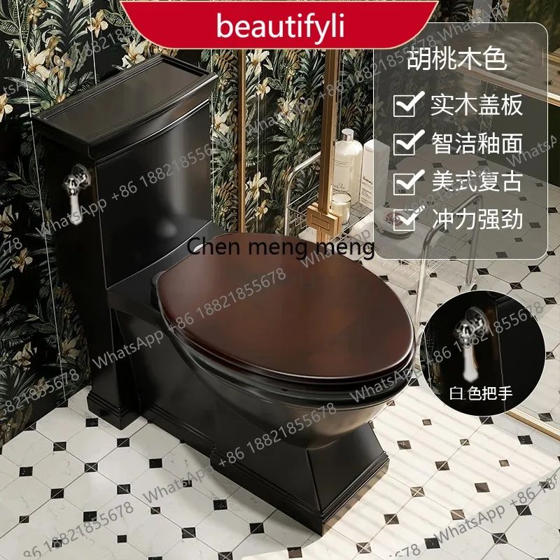 

M53 French retro bathroom creative black toilet gold side press flush toilet