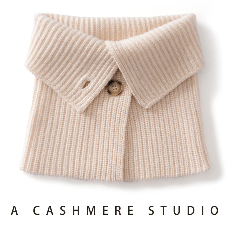 

Модный женский зимний 100% чистый кашемир, толстая пряжка, защита шеи, маленький чехол для шеи, уличный однотонный мягкий теплый шарф